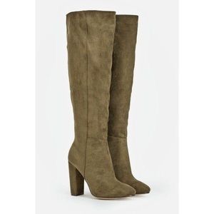 Justfab Knee High Boots - dark green size 6.5